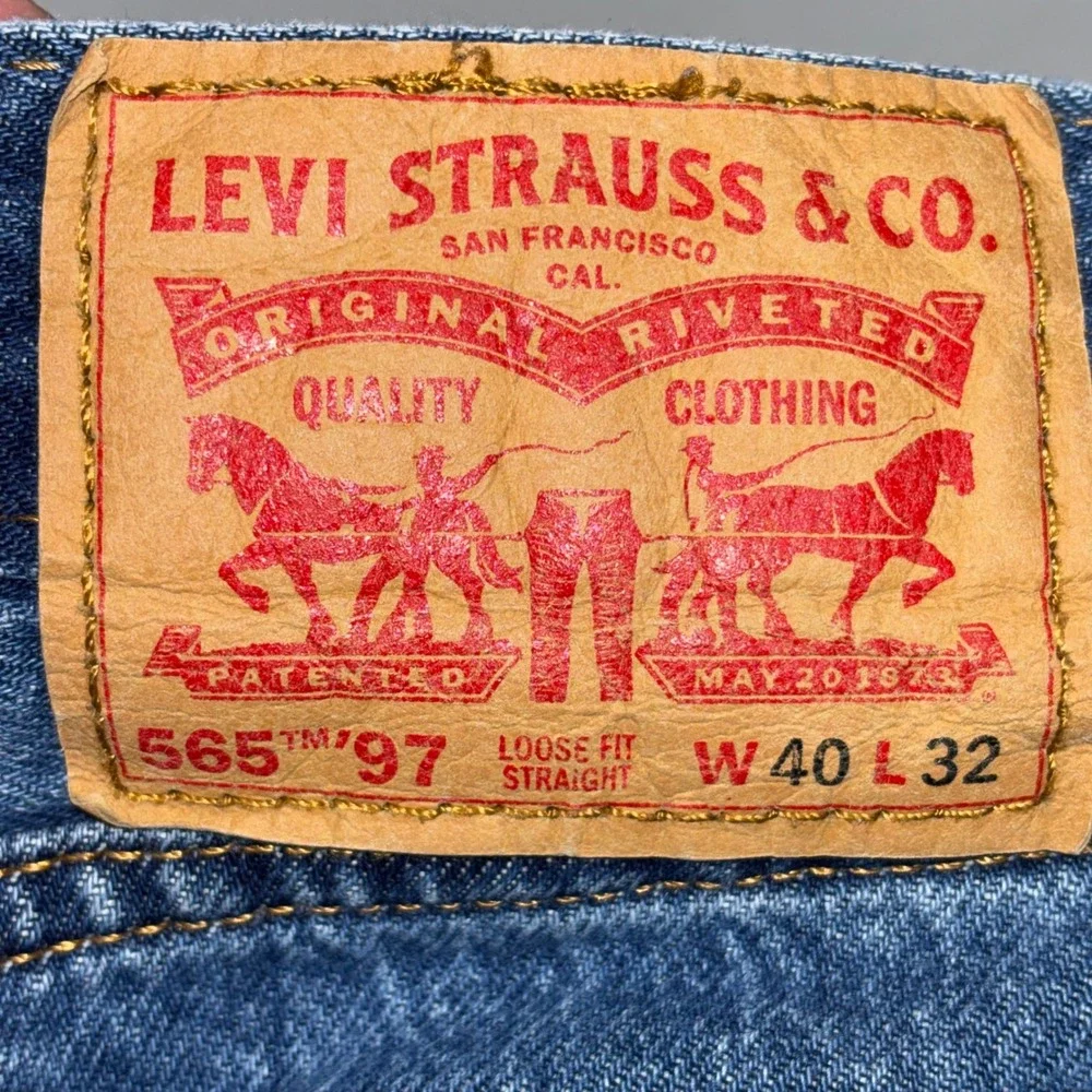 Levis 565 Loose Fit Straight Leg Jeans Mens 40x32 Blue Medium Wash Denim